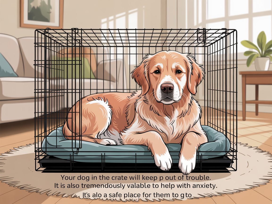 Your dog in the crate will keep them out of trouble it is also tremendously valuable to help with anxiety. It's also a safe place for them to go to. It's really important to make sure that you have the crate command in place with your new puppy.