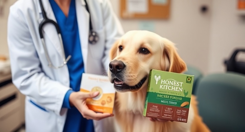 Veterinarian recommending Honest Kitchen dog food for dogs with sensitivities