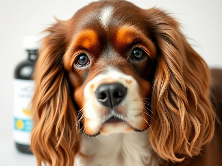 Omega 3 fish oil supplements for improving Cocker Spaniel skin and coat health