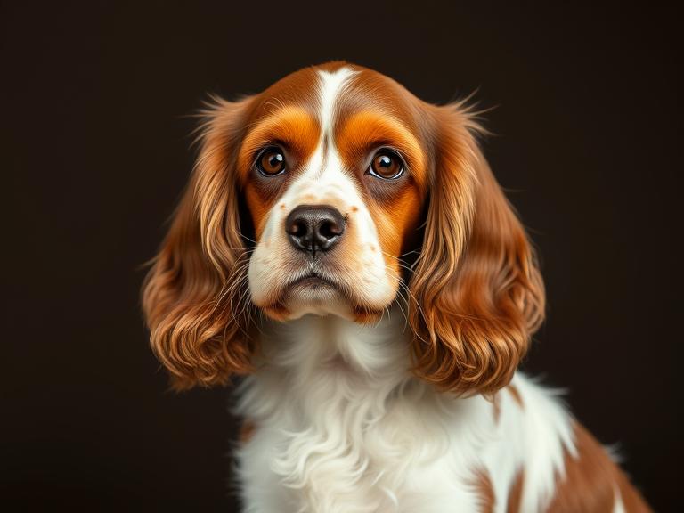 Cocker Spaniel in modified show cut with shorter feathers and neat look