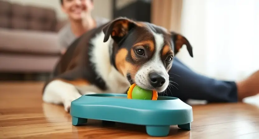 Puzzle feeders as a solution for why does my dog drop his food on the floor.