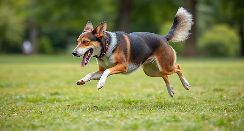 Healthy active dog benefiting from Diatomaceous Earth Food Grade for Dogs to support joints, bones and ligaments.”