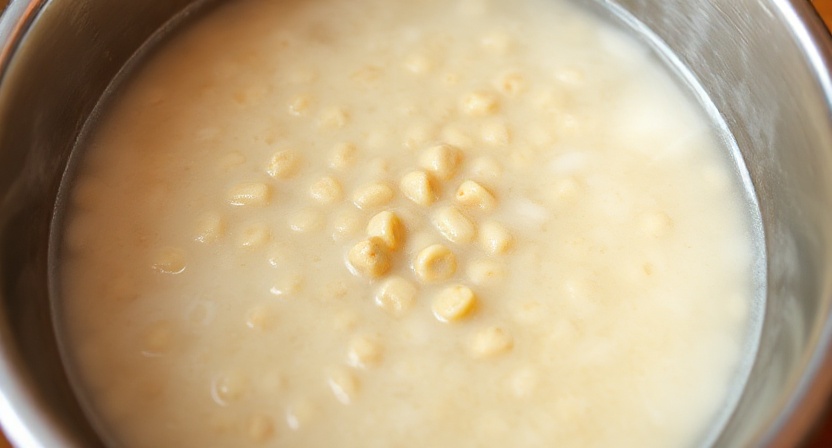 Soaked kibble as the best soft food for dogs after dental surgery.