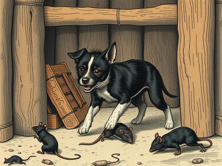 Affenpinscher in 1600s Germany working as a rat-catching terrier.