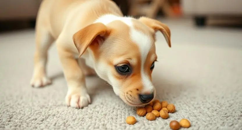 Puppy curiosity as one reason why does my dog drop his food on the floor.