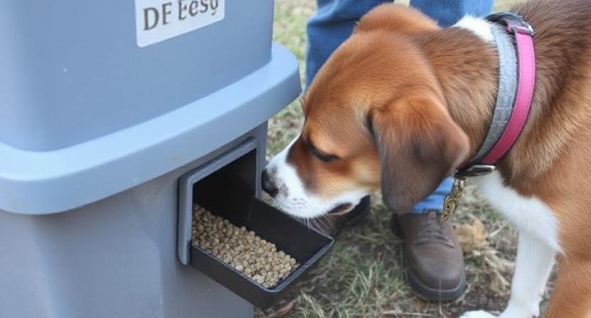 Dog ingesting Diatomaceous Earth Food Grade for Dogs in safe amounts with monitoring by owner