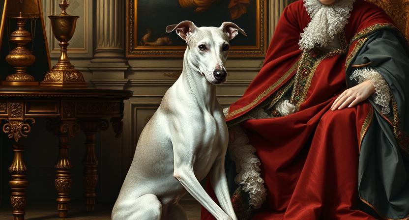 Italian Greyhound with European nobility, reflecting its historical popularity during the Renaissance.