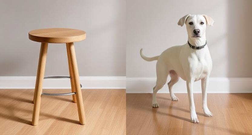 Side-by-side stool comparison – first firm then runny with a dog silhouette.