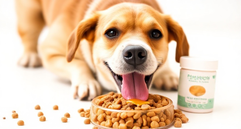 Supporting dog gut health with probiotics, prebiotics, pumpkin, and bone broth during recovery.