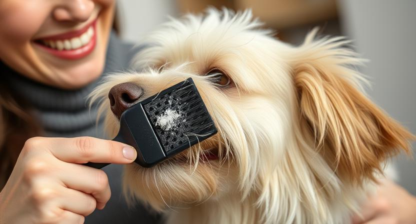 Should I brush out dog dandruff?