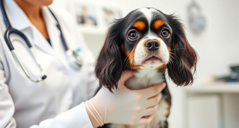 Vet checking English Toy Spaniel’s health, highlighting breed’s care needs.