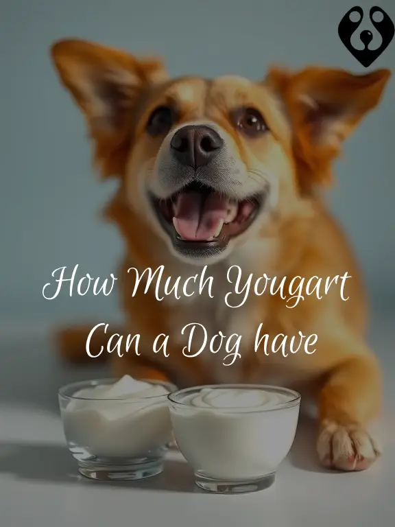 Dog beside a small bowl of plain yogurt, representing the question How Much Yogurt Can a Dog Have safely as a treat.