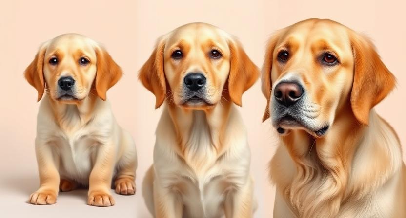 Age progression showing color changes