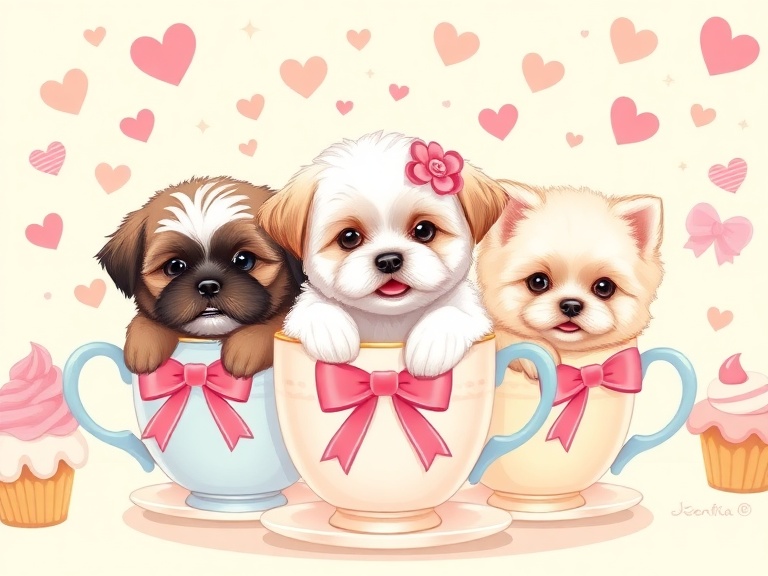 Adorable small puppies