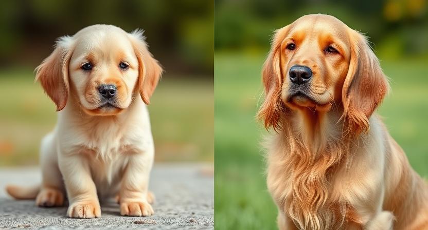 Puppy vs adult coat comparison