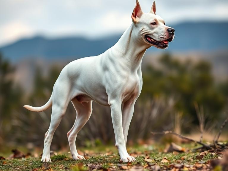 Dogo Argentino hunting dog - banned for extreme strength and prey drive
