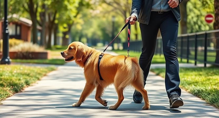 Proper technique for training golden cocker retriever loose leash walking