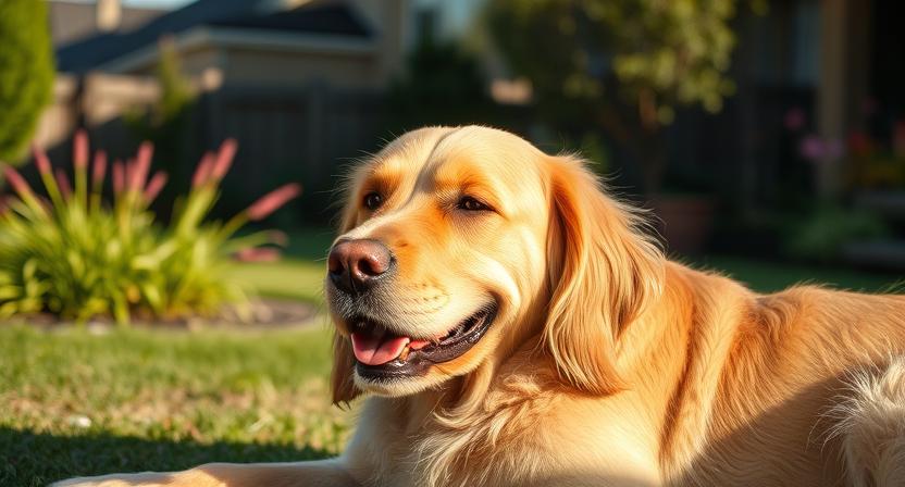 Healthy senior golden cocker retriever enjoying quality of life in later years