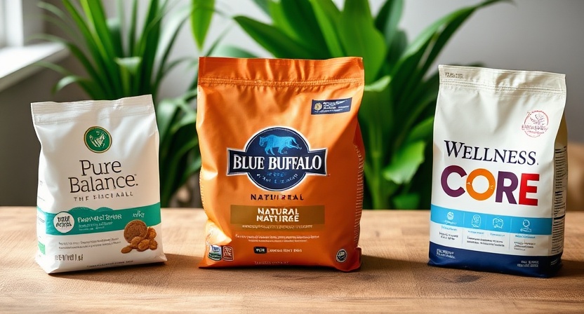 Natural dog food alternatives to Pedigree like Blue Buffalo and Pure Balance.
